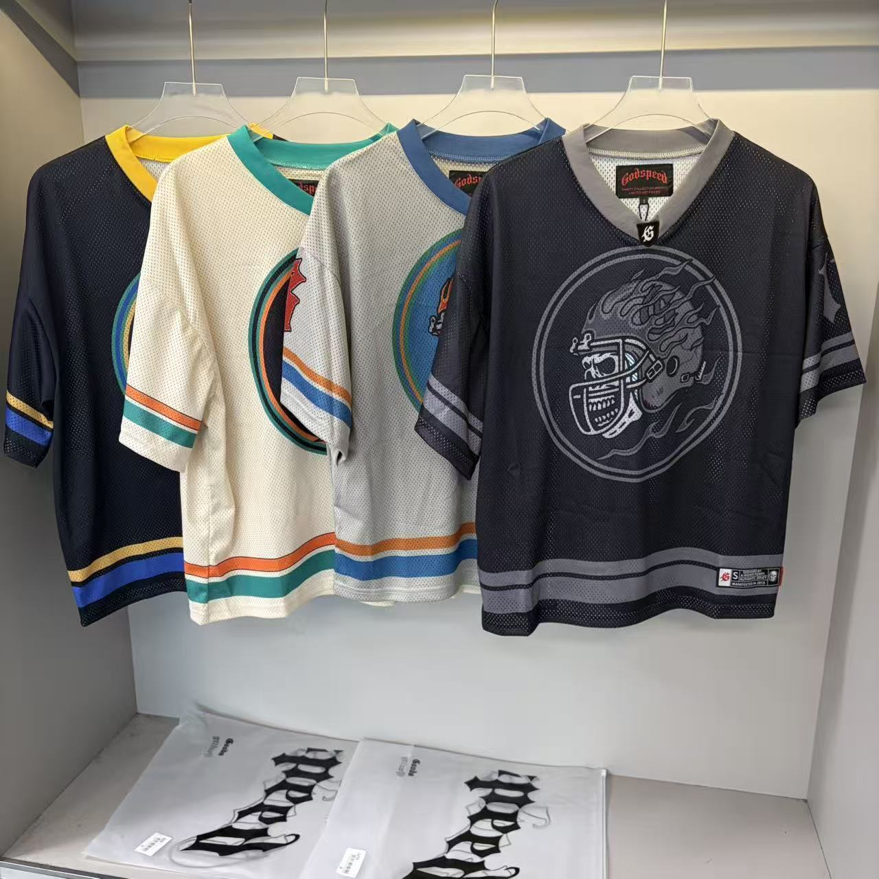 Retro Street Mesh Jersey-Oversize Urban Sport Tee