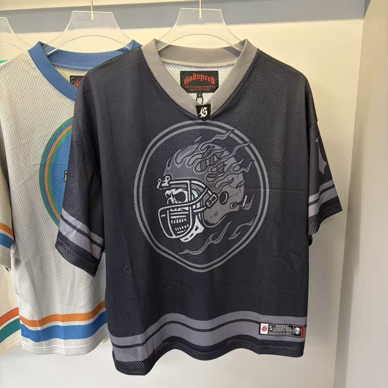 Retro Street Mesh Jersey-Oversize Urban Sport Tee