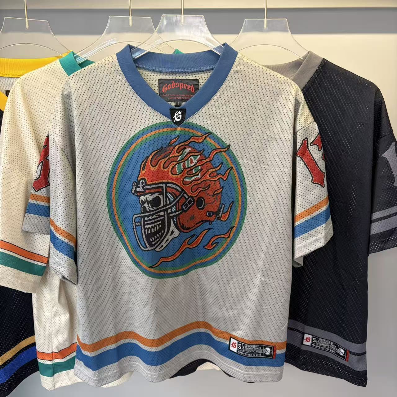 Retro Street Mesh Jersey-Oversize Urban Sport Tee