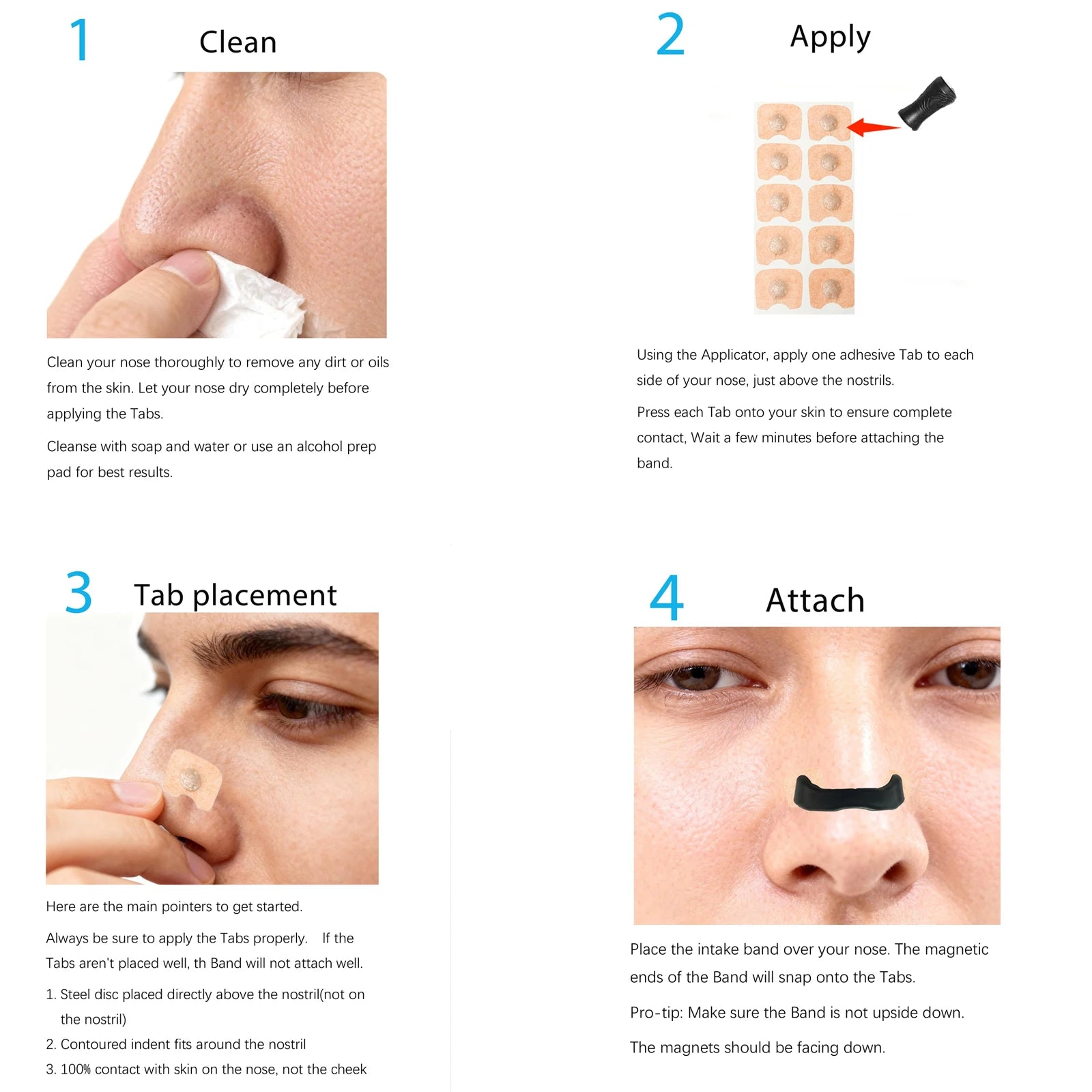 Anti Snoring Magnetic Nose Clip Nasal Strips(Clip not included on 10pcs and 50pcs)