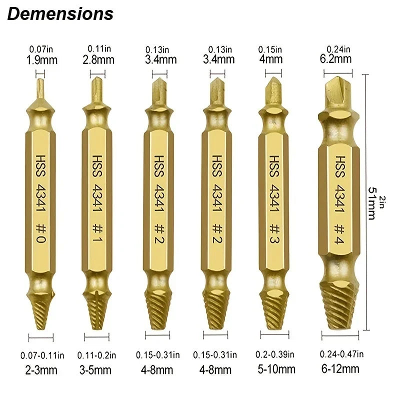 Damaged Screw Extractor Set