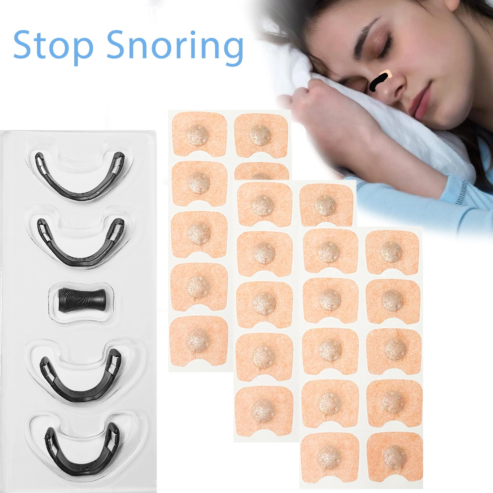Anti Snoring Magnetic Nose Clip Nasal Strips(Clip not included on 10pcs and 50pcs)