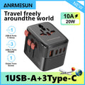 Universal Travel Adapter 65W Worldwide Plug Converter with USB-C Fast Charging