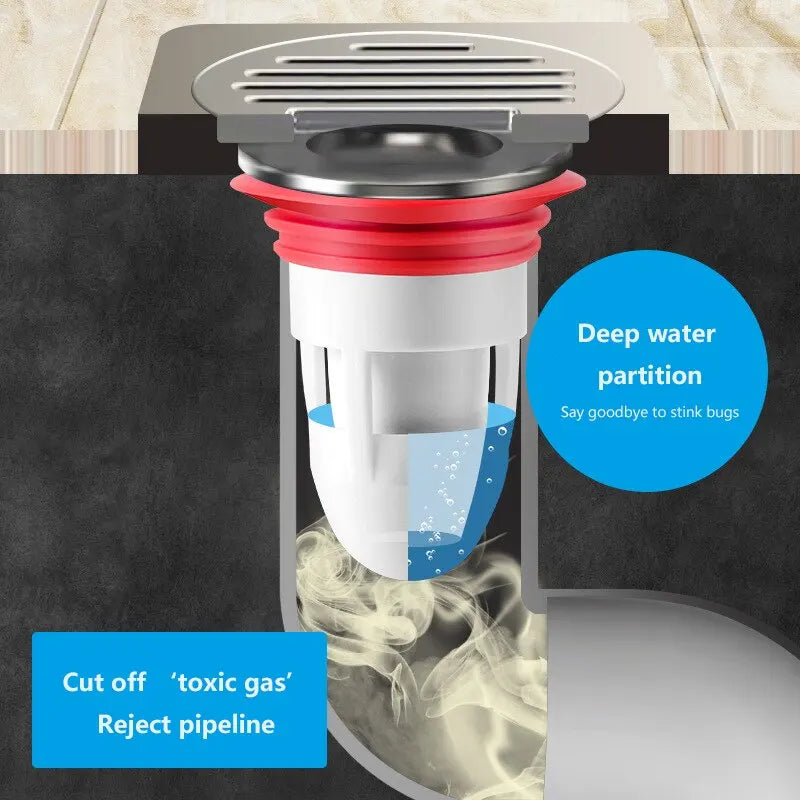 Anti Odor Floor Drain Core-Sewer Smell & Pest Blocker For Bathroom and Kitchen